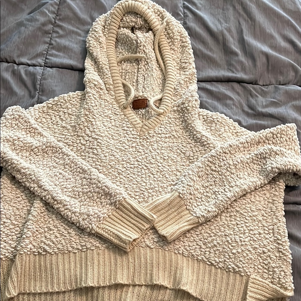 Cozy Cream Hooded Sweater size large